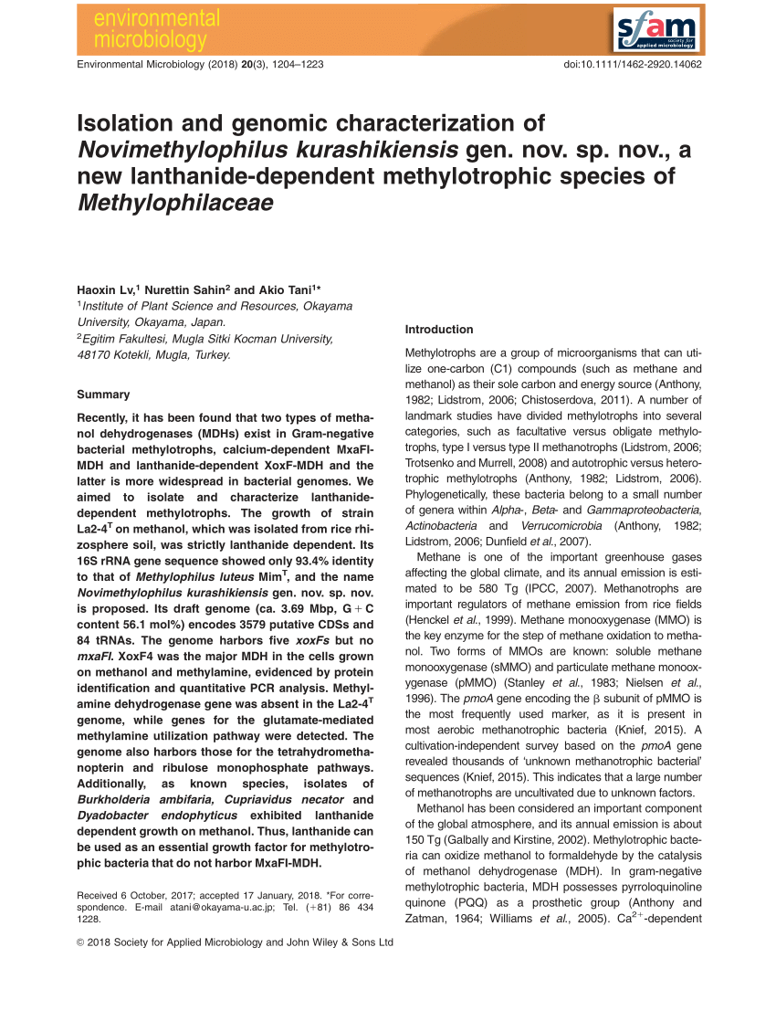 PDF) Draft genome and description of Novimethylophilus 