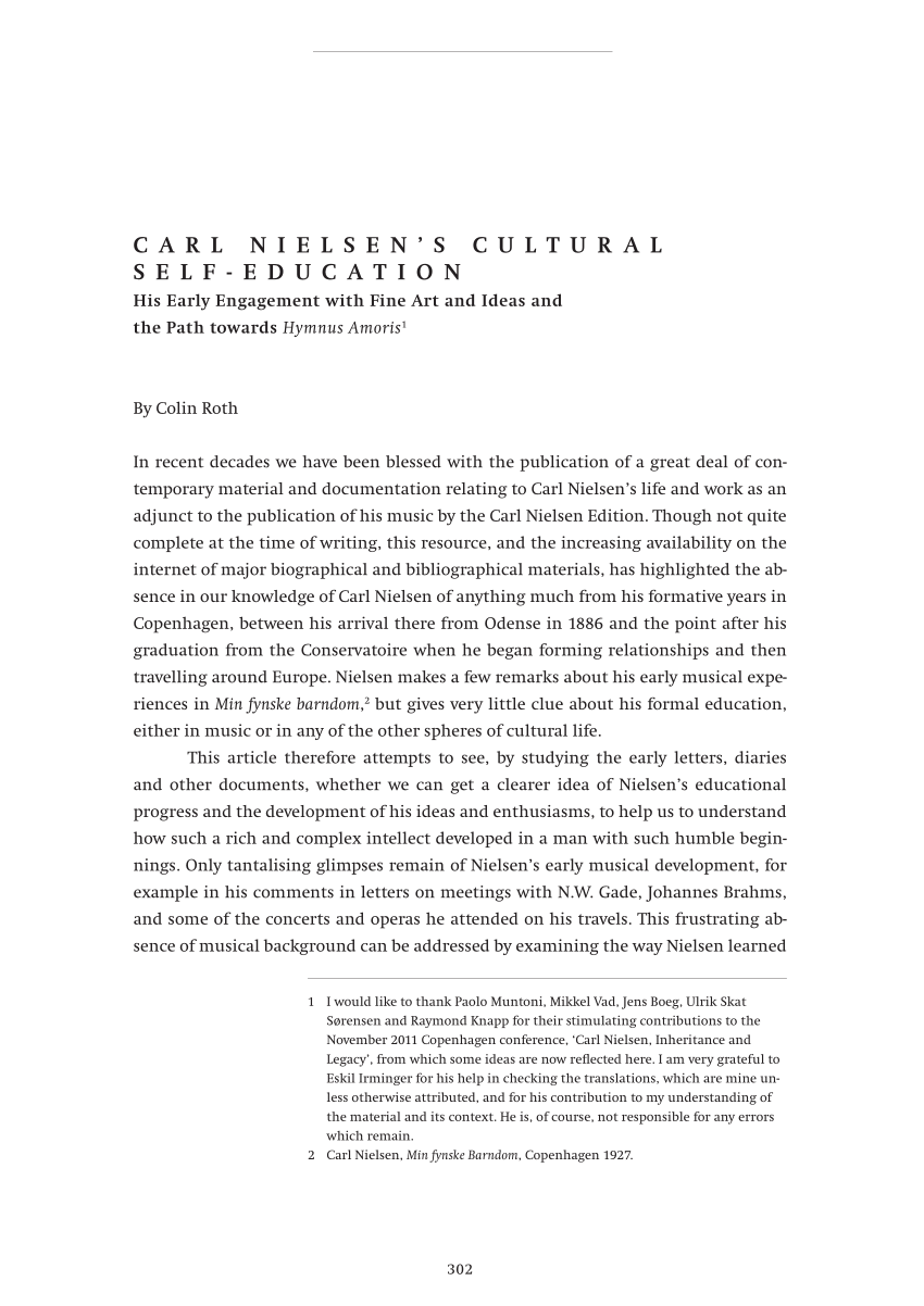 PDF) Carl Nielsens Cultural Self-Education