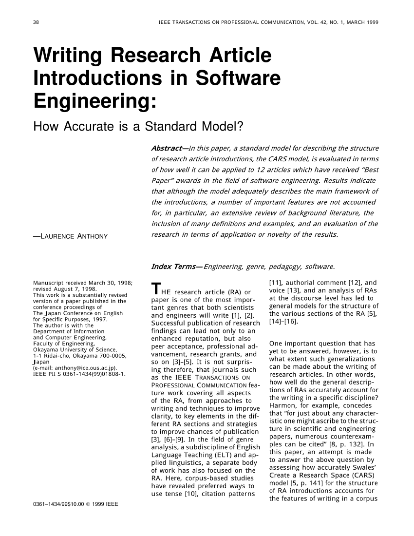 research work in software engineering