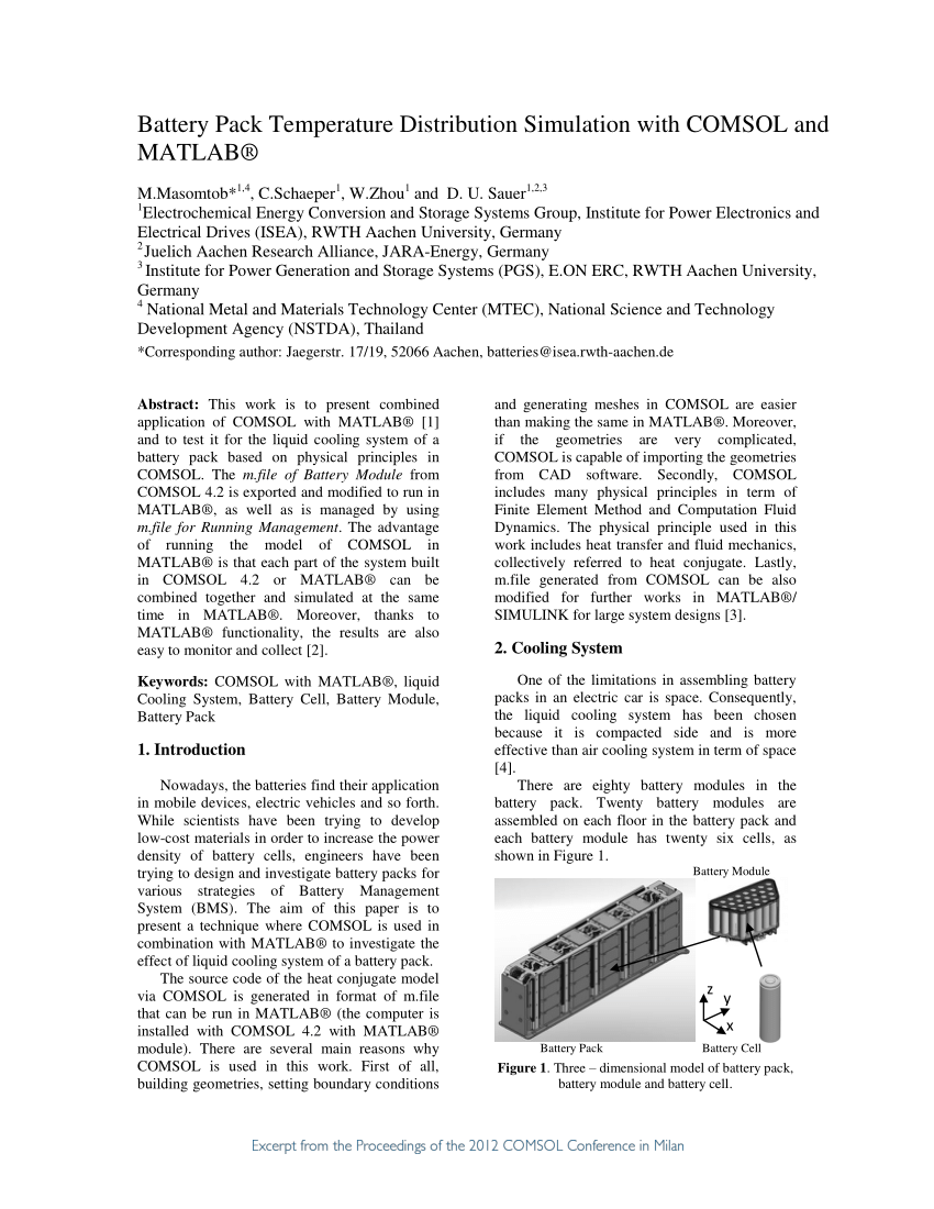 comsol battery pack