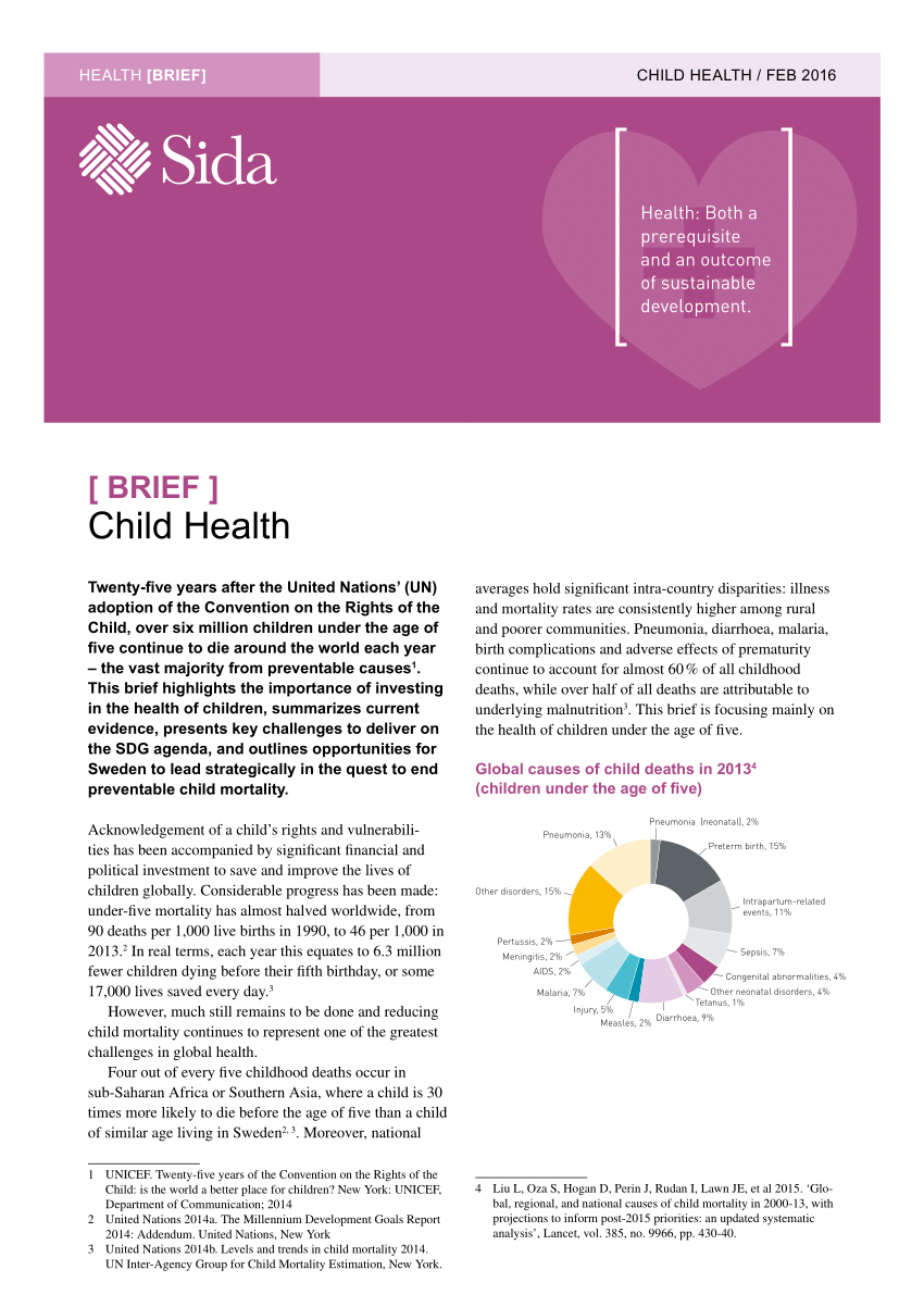 Pdf Sida Child Health Brief