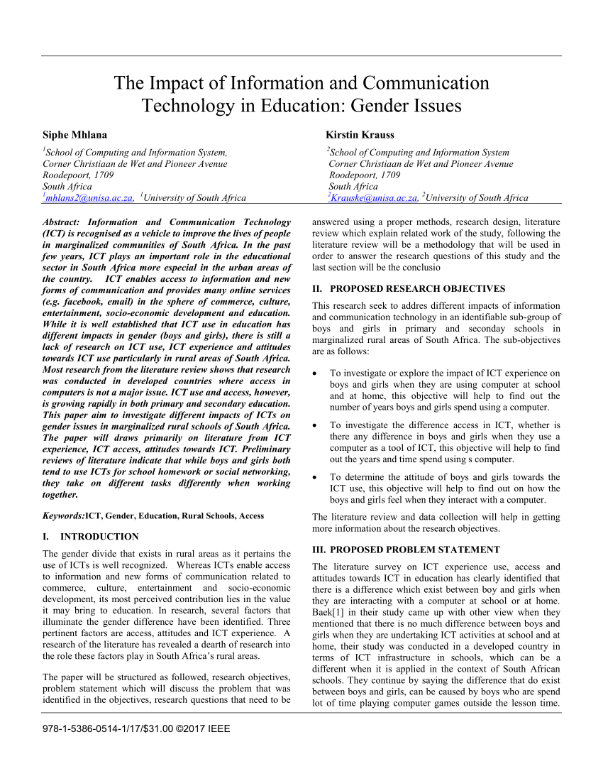 research paper on information and communications technology