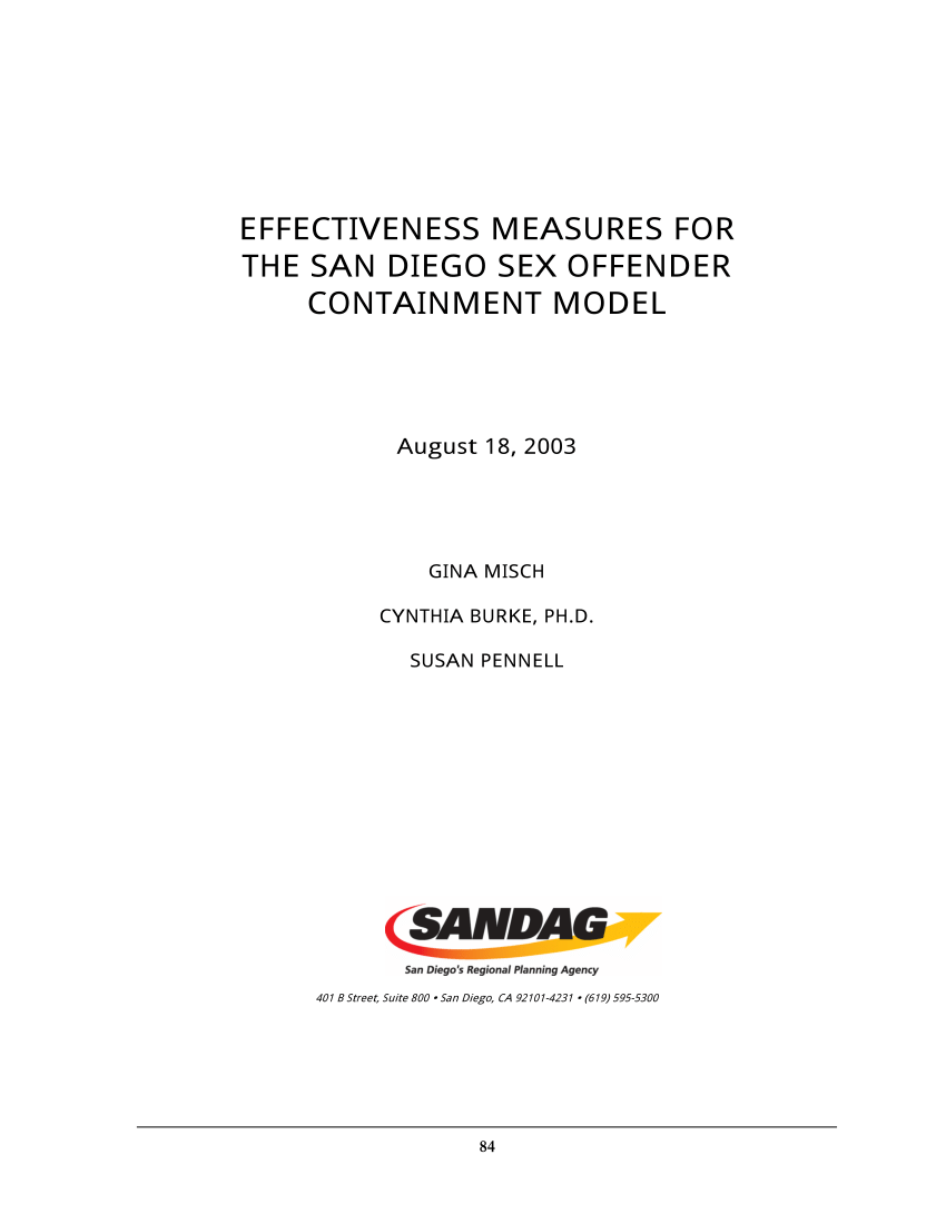 Pdf Effectiveness Measures For The San Diego Sex Offender Containment Model 7873