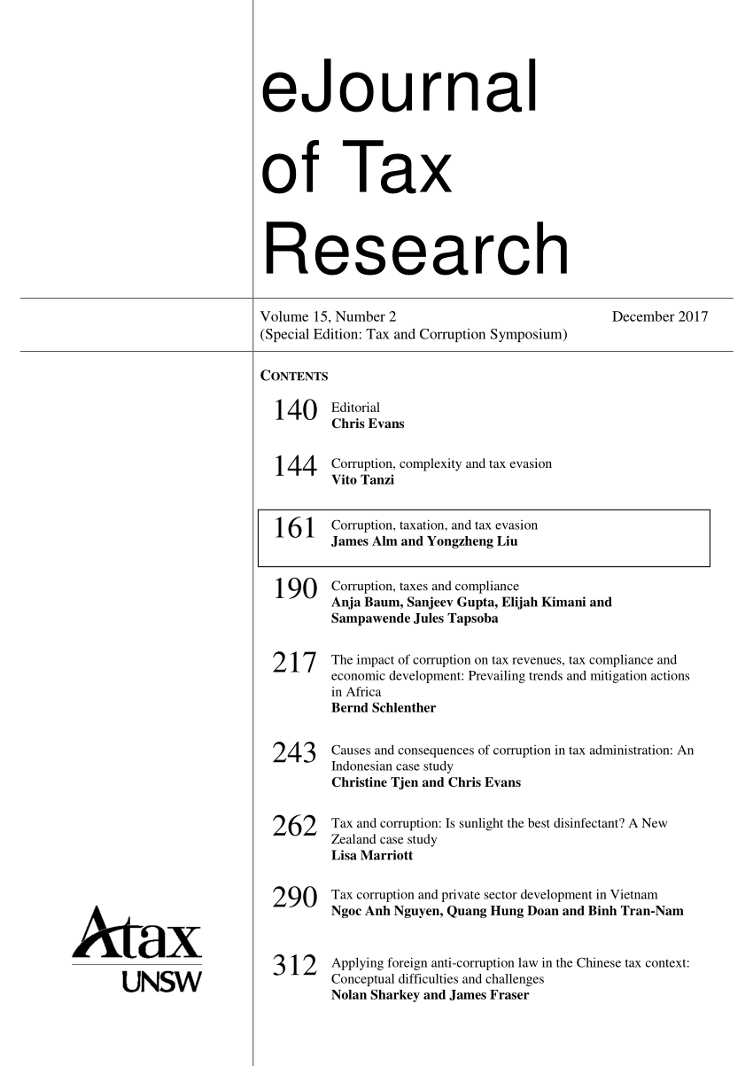 tax evasion research paper