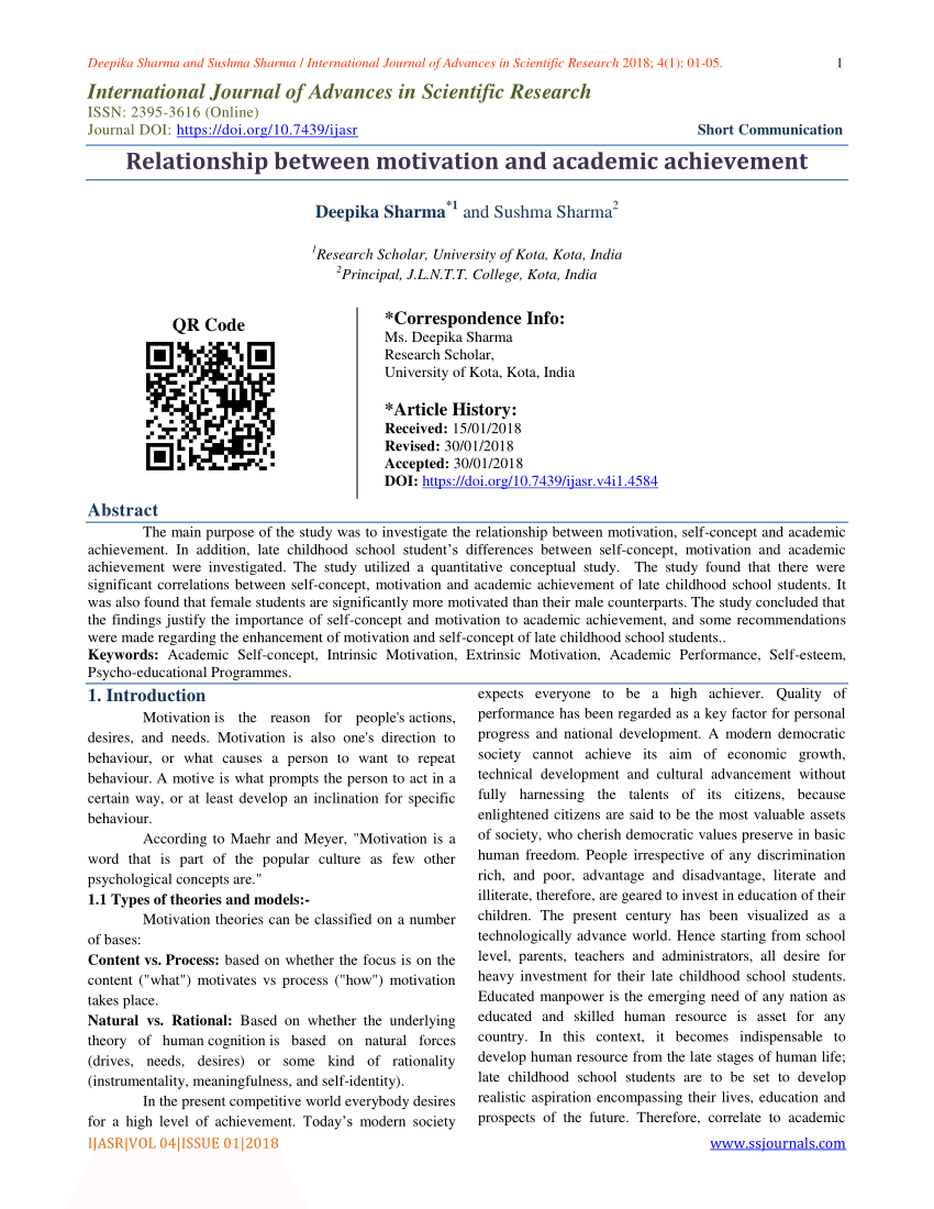 Academic Research] The Relationship between Motivations for