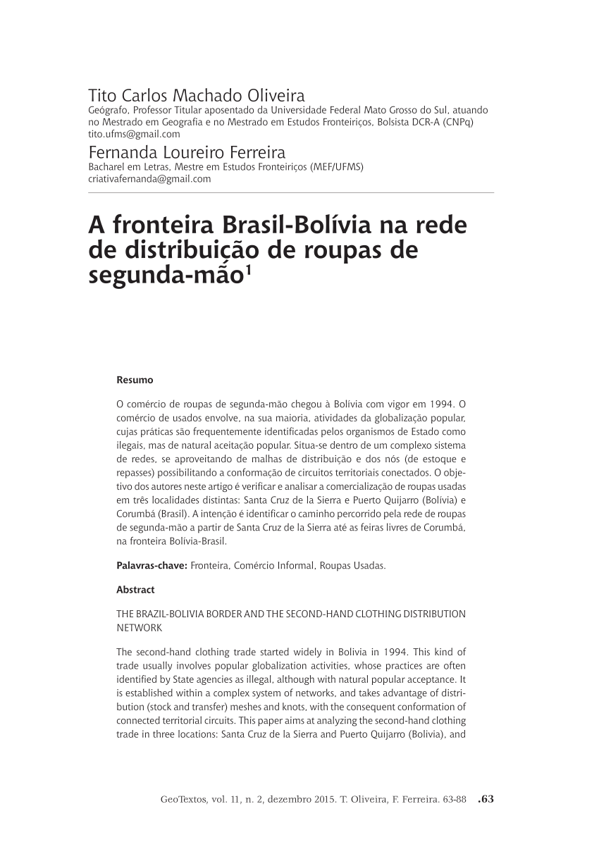 PDF) Subsistemas fronteiriços do Brasil: mercados ilegais e