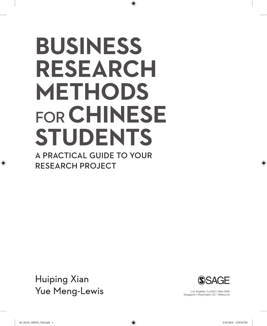 Pdf Business Research Methods For Chinese Students A Practical