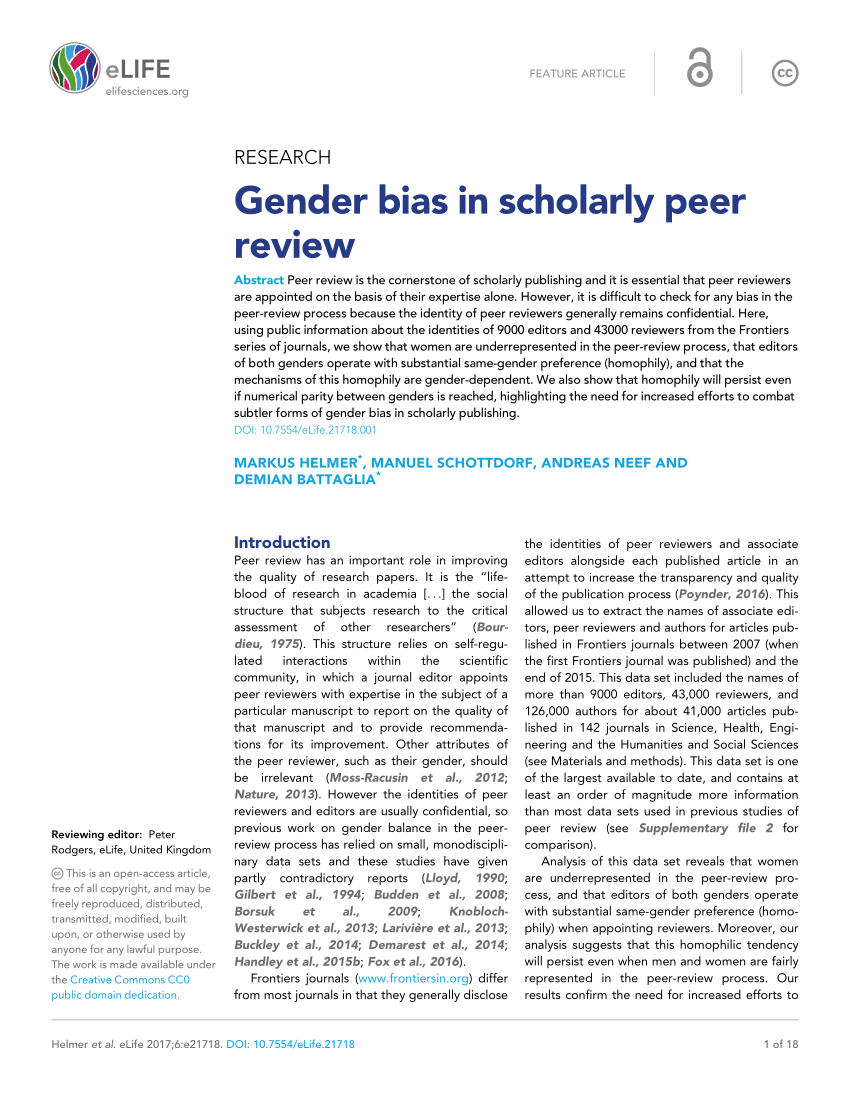 literature review on gender bias