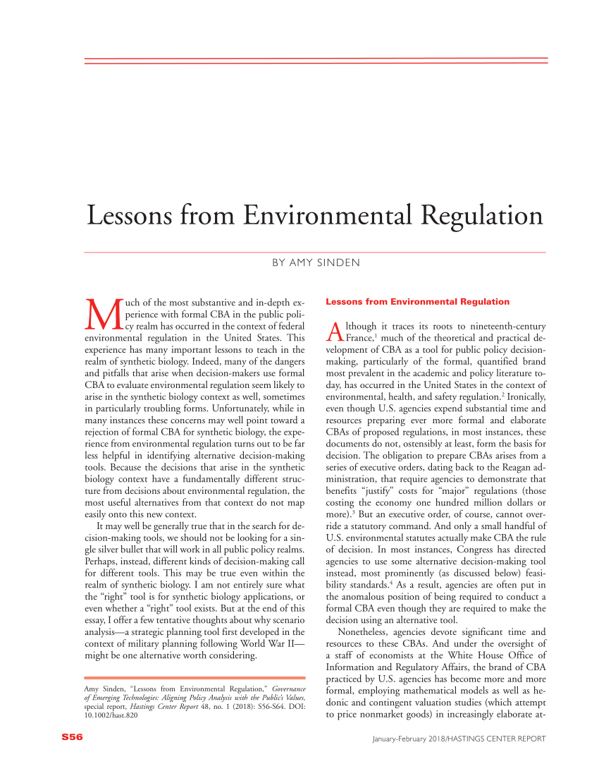 thesis on environmental regulation