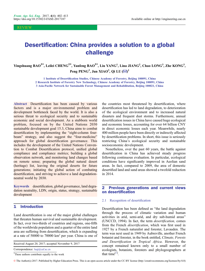 desertification in china case study