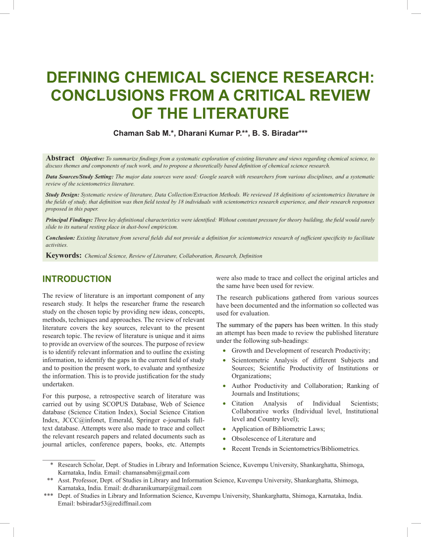 chemistry research articles