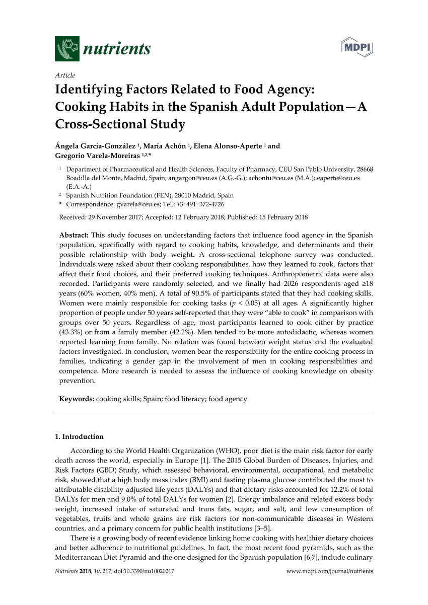quantitative research title cookery
