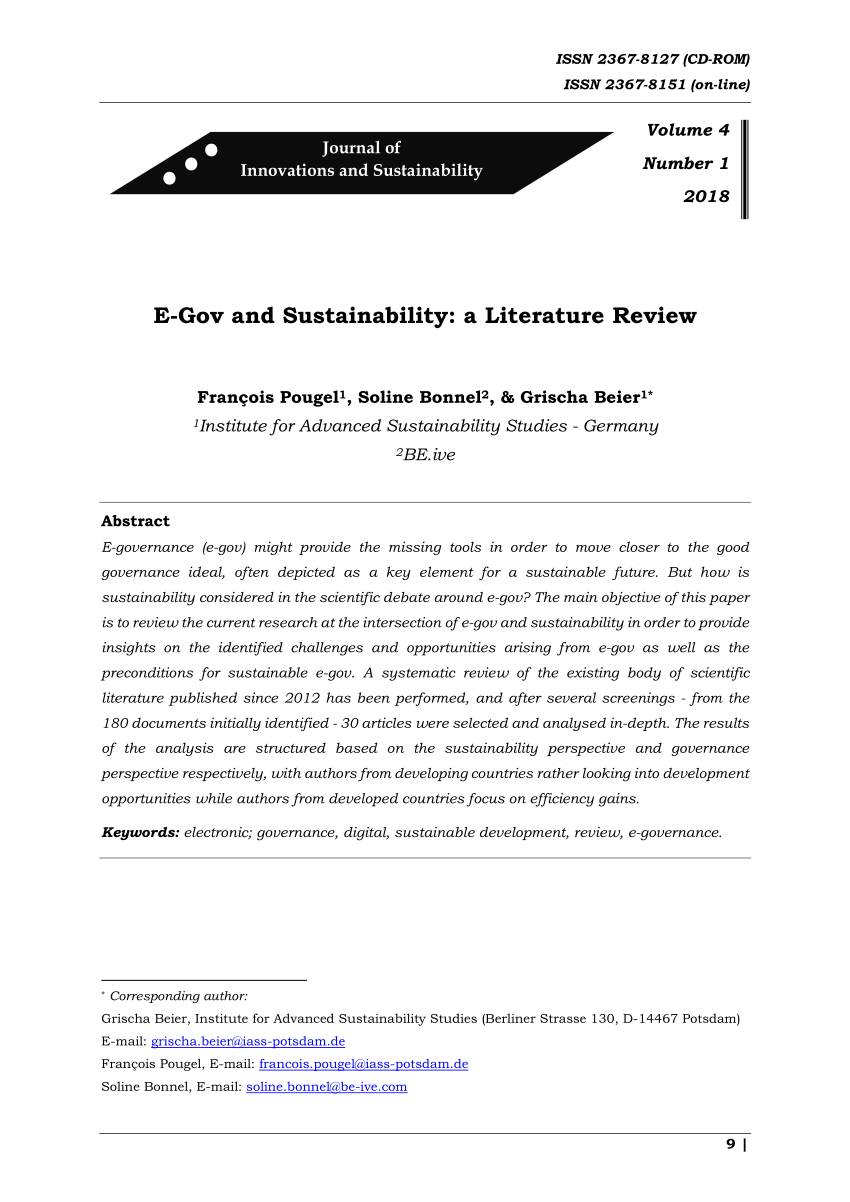 literature review on environmental sustainability
