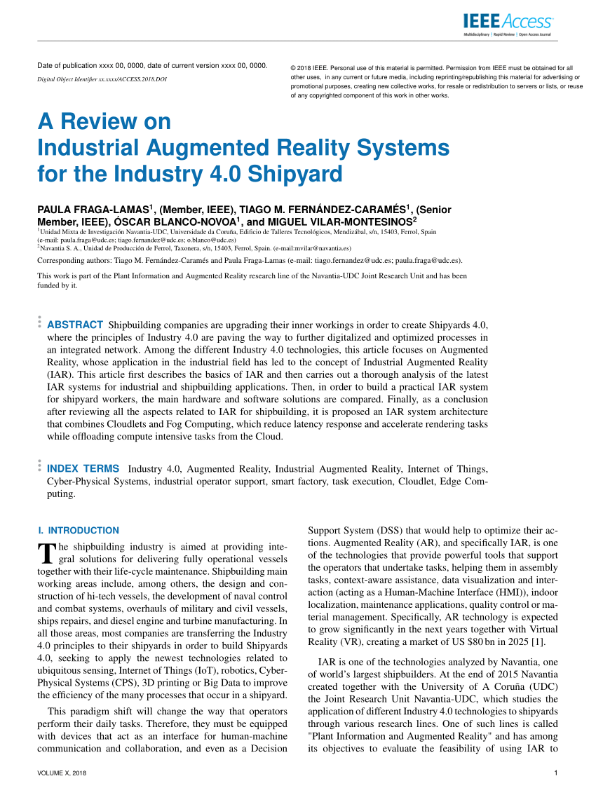 PDF) A Review on Industrial Augmented Reality Systems for the ...