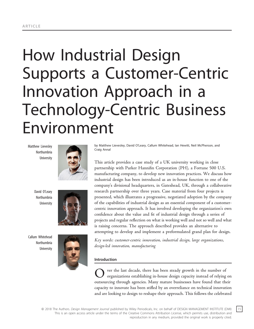 (PDF) How Industrial Design Supports a Customer-Centric Innovation ...