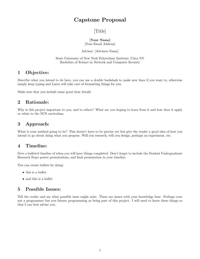 capstone project proposal example