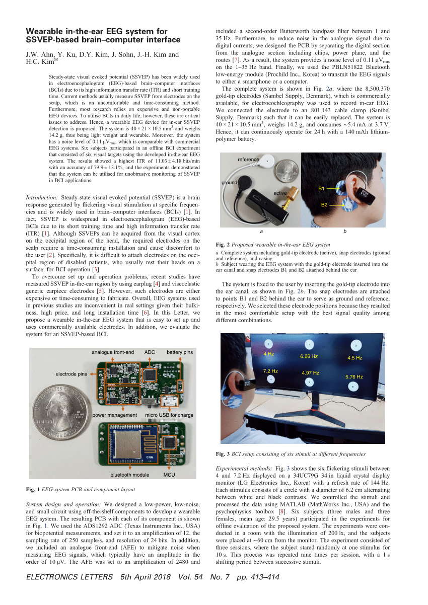 (PDF) Wearable in-the-ear EEG system for SSVEP-based brain ...