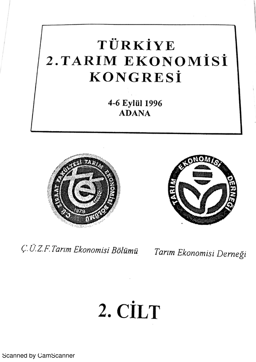 Pdf Yildirim I Koc B Bal T 1996 Dogu Anadolu Bolgesi Tarim Sektorune Verilen Tesvik Belgeli Yatirimlarin Genel Bir Degerlendirmesi Ii Tarim Ekonomisi Kongresi Cilt 2 4 6 Eylul Adana 213 223