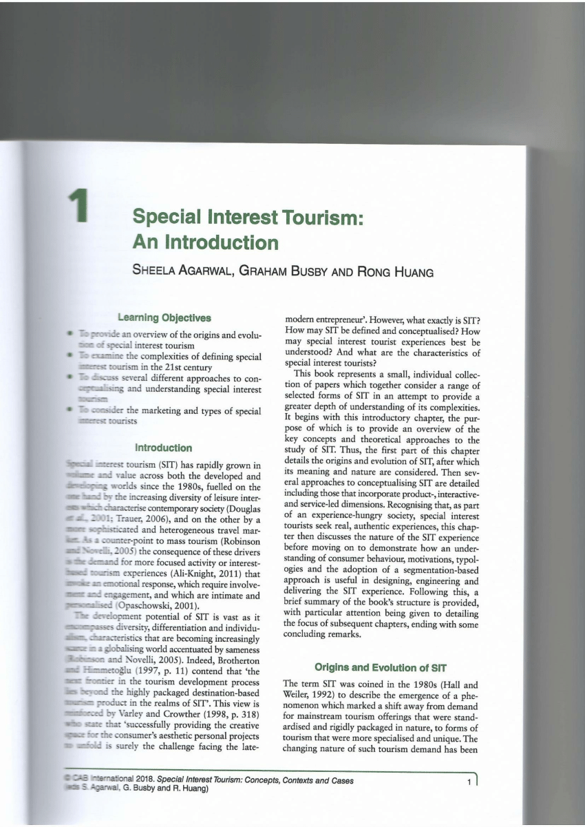special interest travel definition