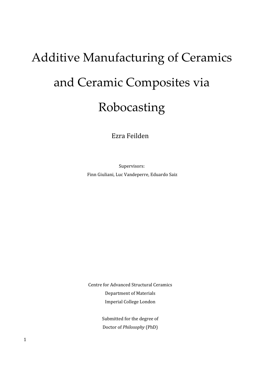 phd thesis on additive manufacturing