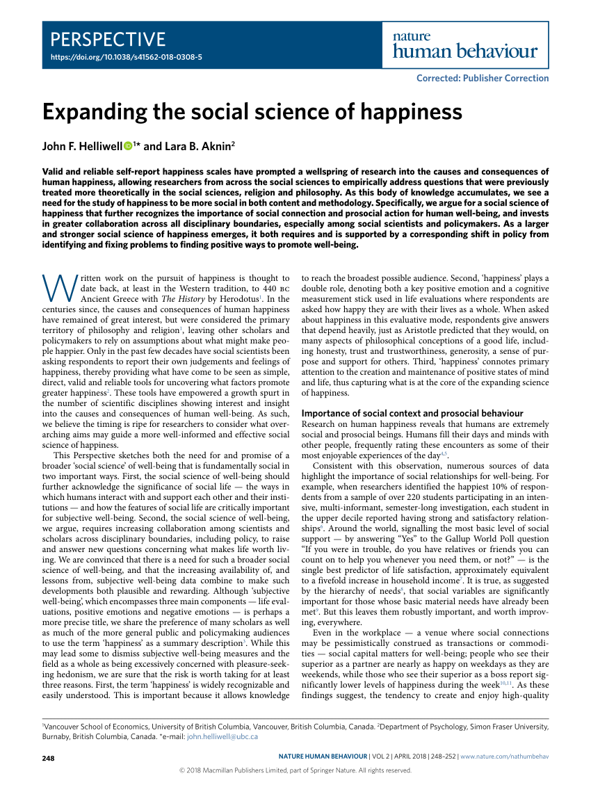 thesis on happiness pdf