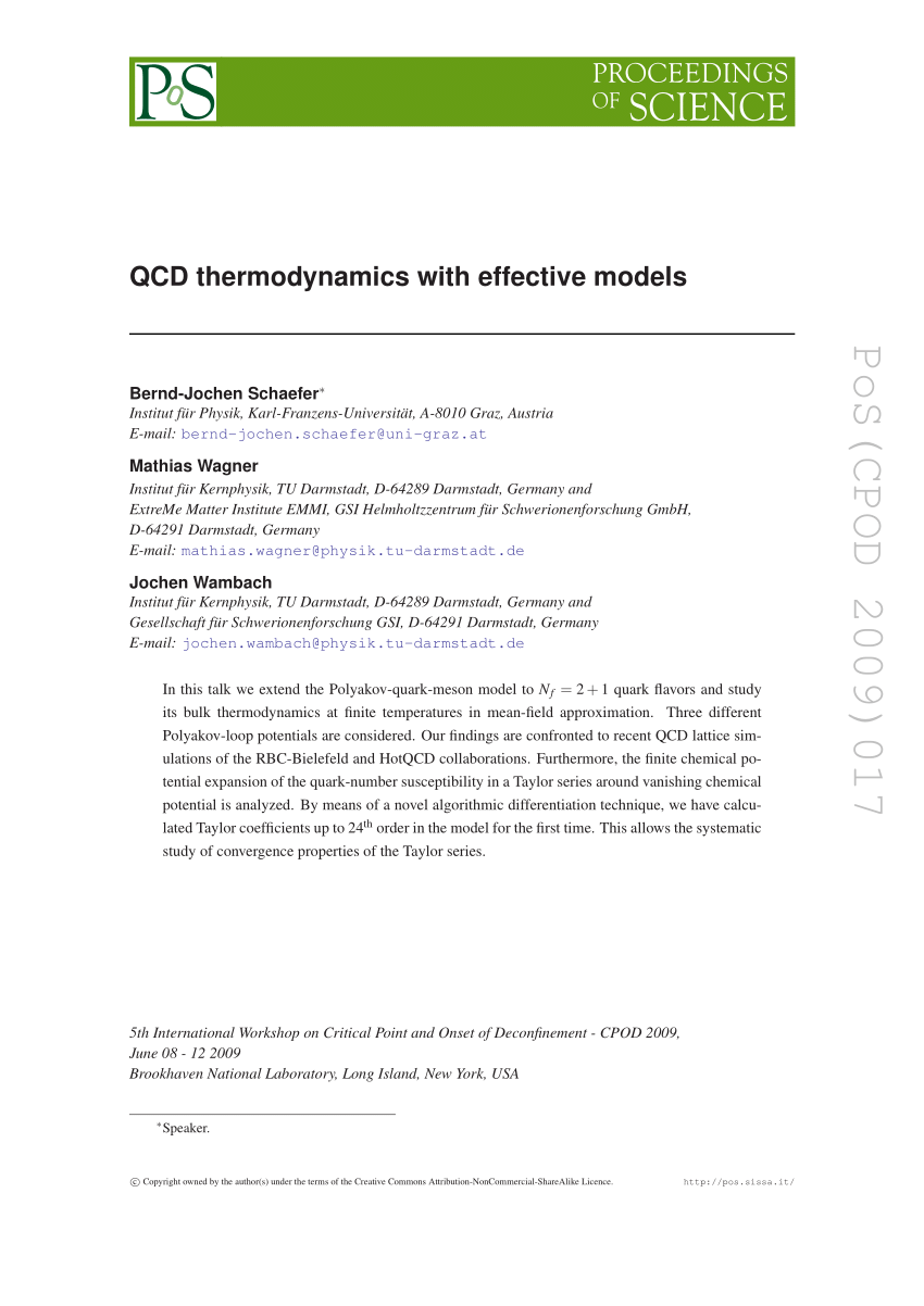 (PDF) QCD thermodynamics with effective models