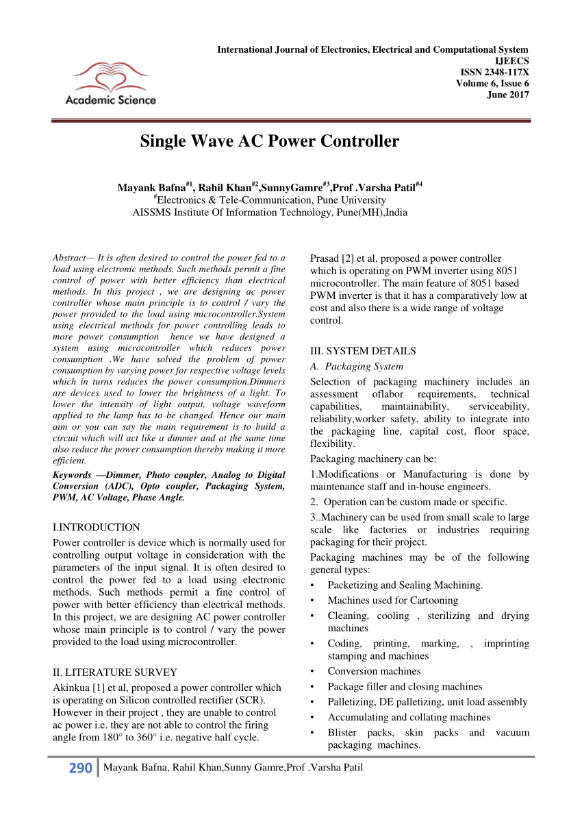 (PDF) Single Wave AC Power Controller