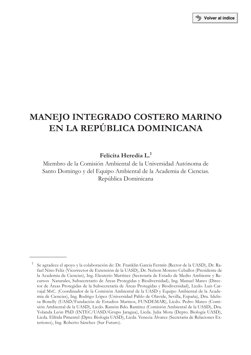 Pdf Manejo Integrado Costero Marino En La Republica Dominicana