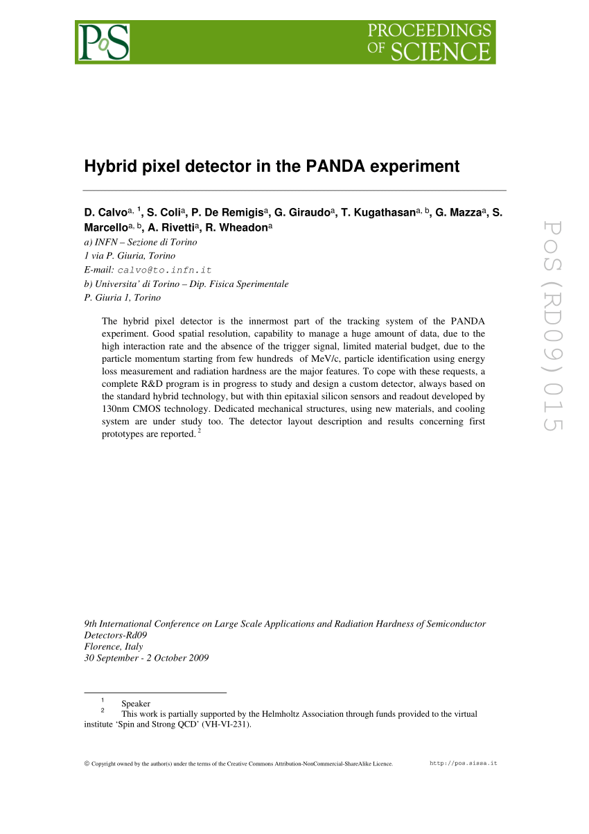Pdf Hybrid Pixel Detector In The Panda Experiment