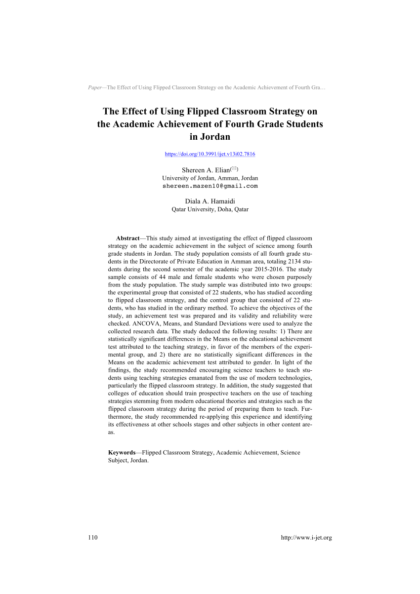 PDF) The Effect of Using Flipped Classroom Strategy on the ...