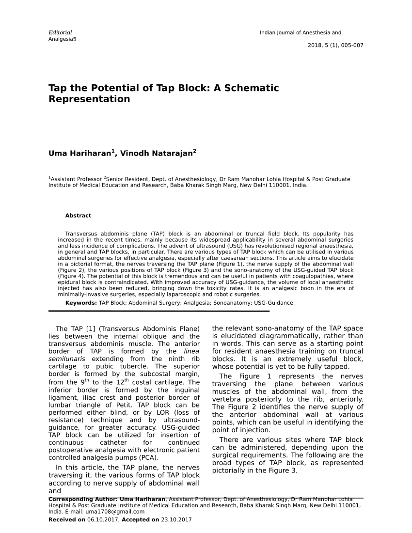 tap block thesis