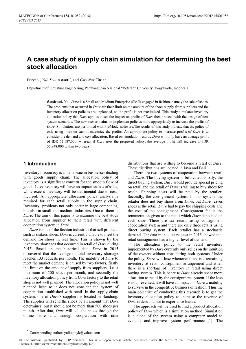 supply chain simulation case study