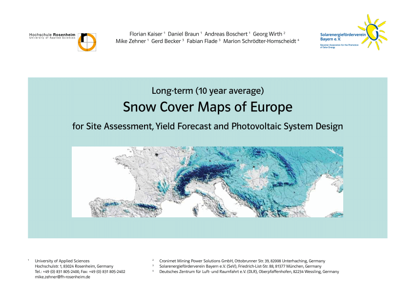 Pdf Snow Cover Maps Of Europe 10 Year Average