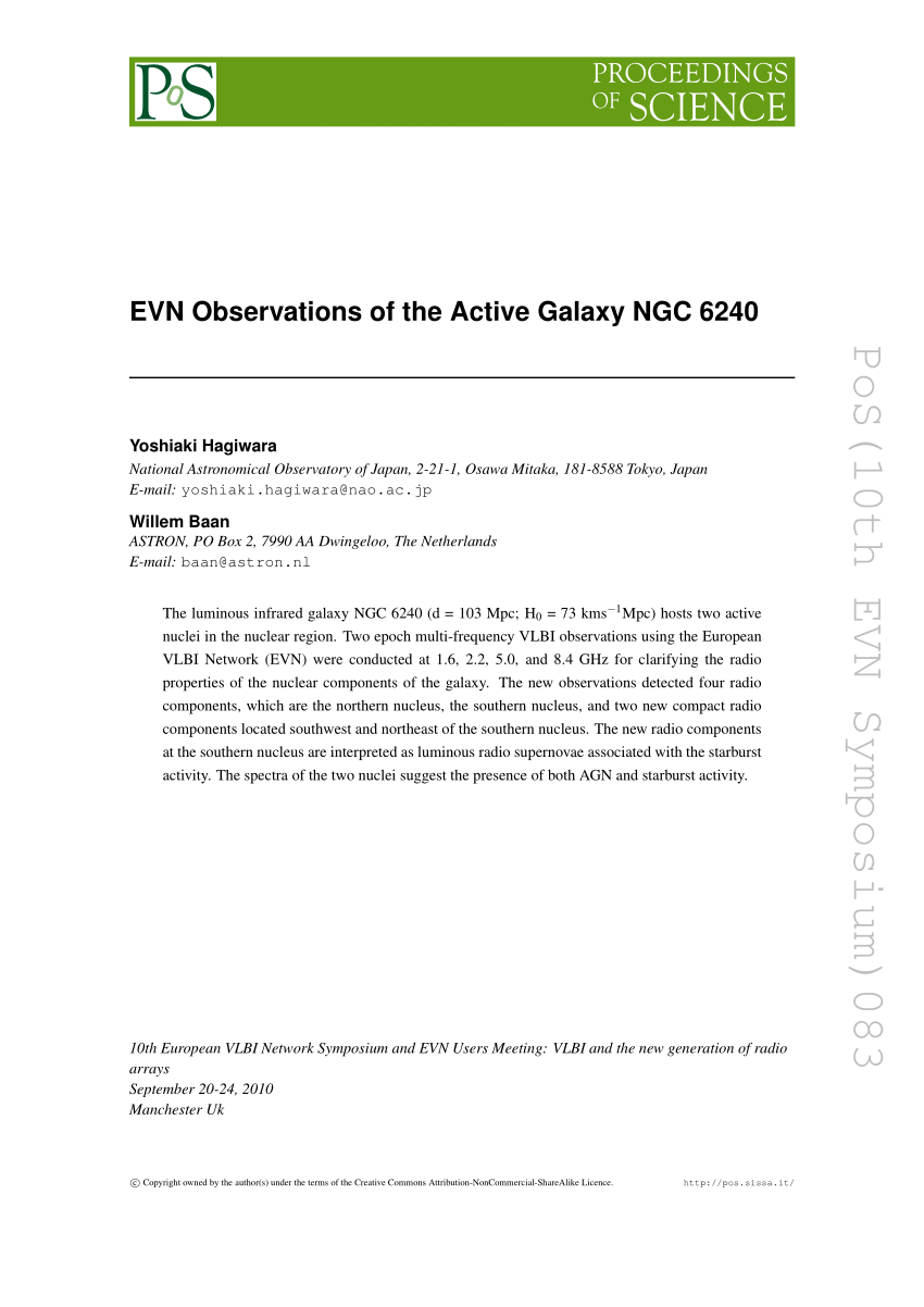 Pdf Evn Observations Of Active Galaxy Ngc6240
