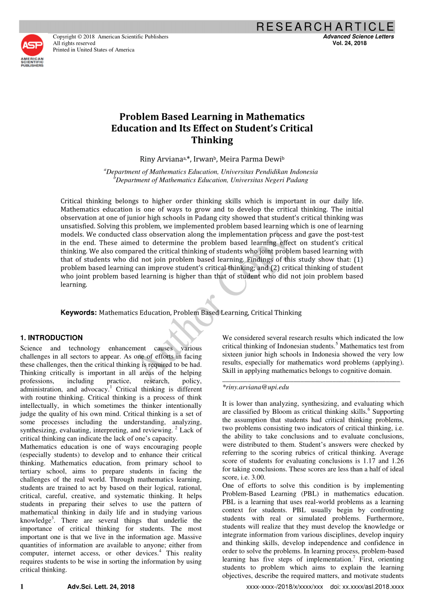 research paper on problem faced by students in learning mathematics