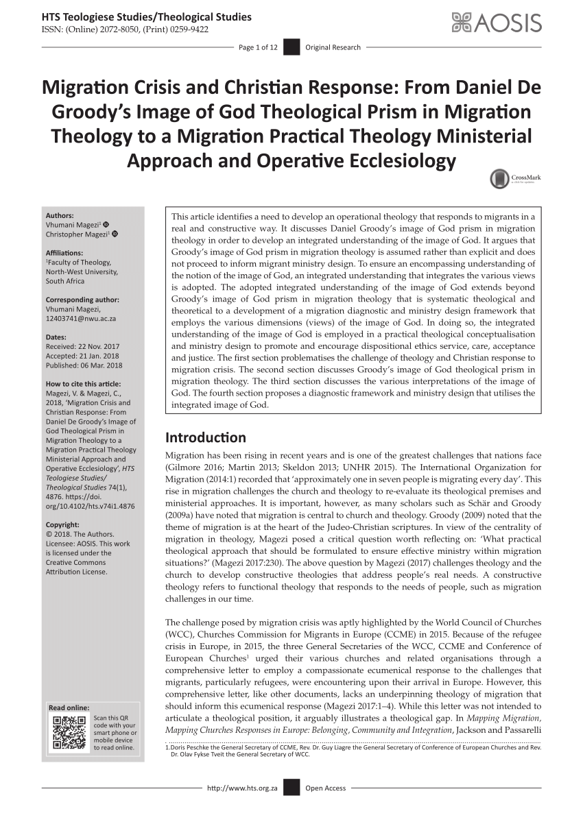 Pdf Migration Crisis And Christian Response From Daniel De - 