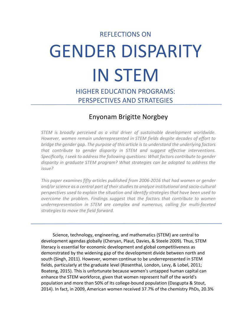 gender inequality in stem essay