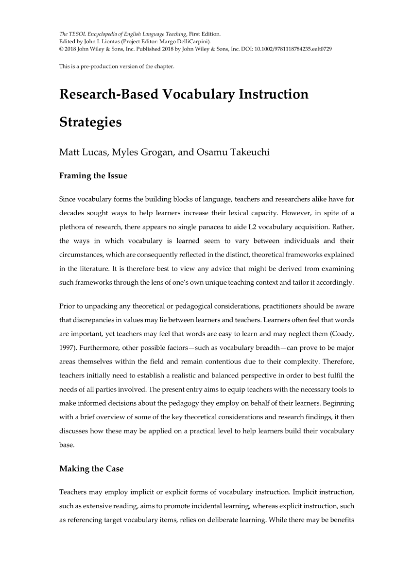 research vocabulary pdf
