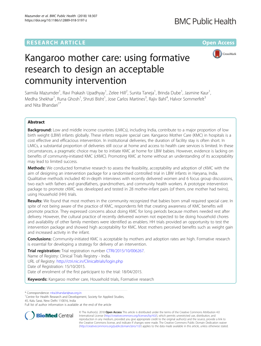 Kangaroo mother care: a practical guide