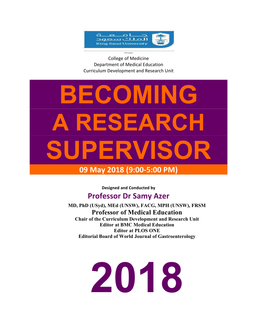 research supervisor vacancies