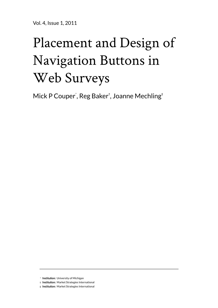 Navigation buttons in surveys