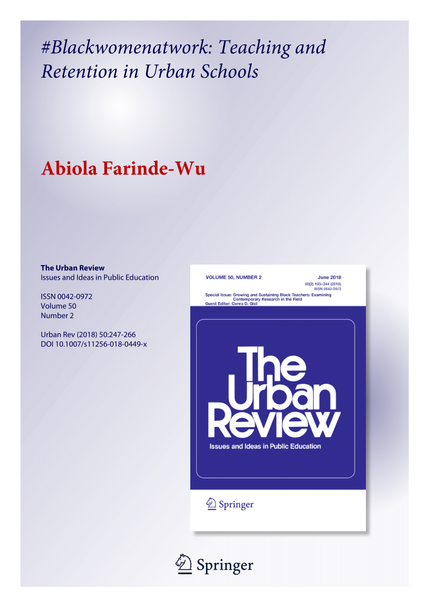 PDF) #Blackwomenatwork: Teaching and Retention in Urban Schools