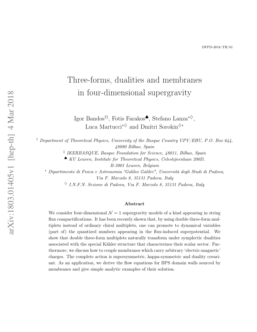 pdf-three-forms-dualities-and-membranes-in-four-dimensional-supergravity