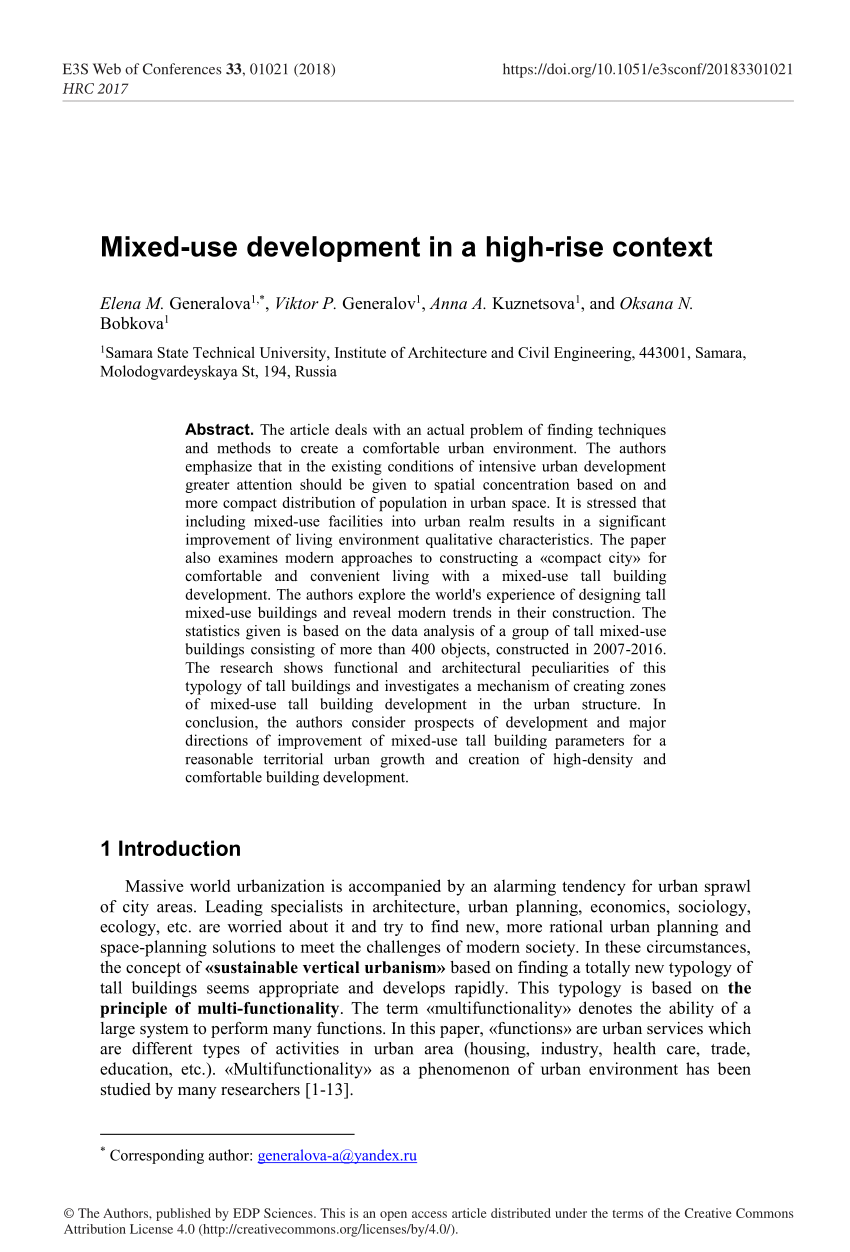 mixed use development thesis pdf