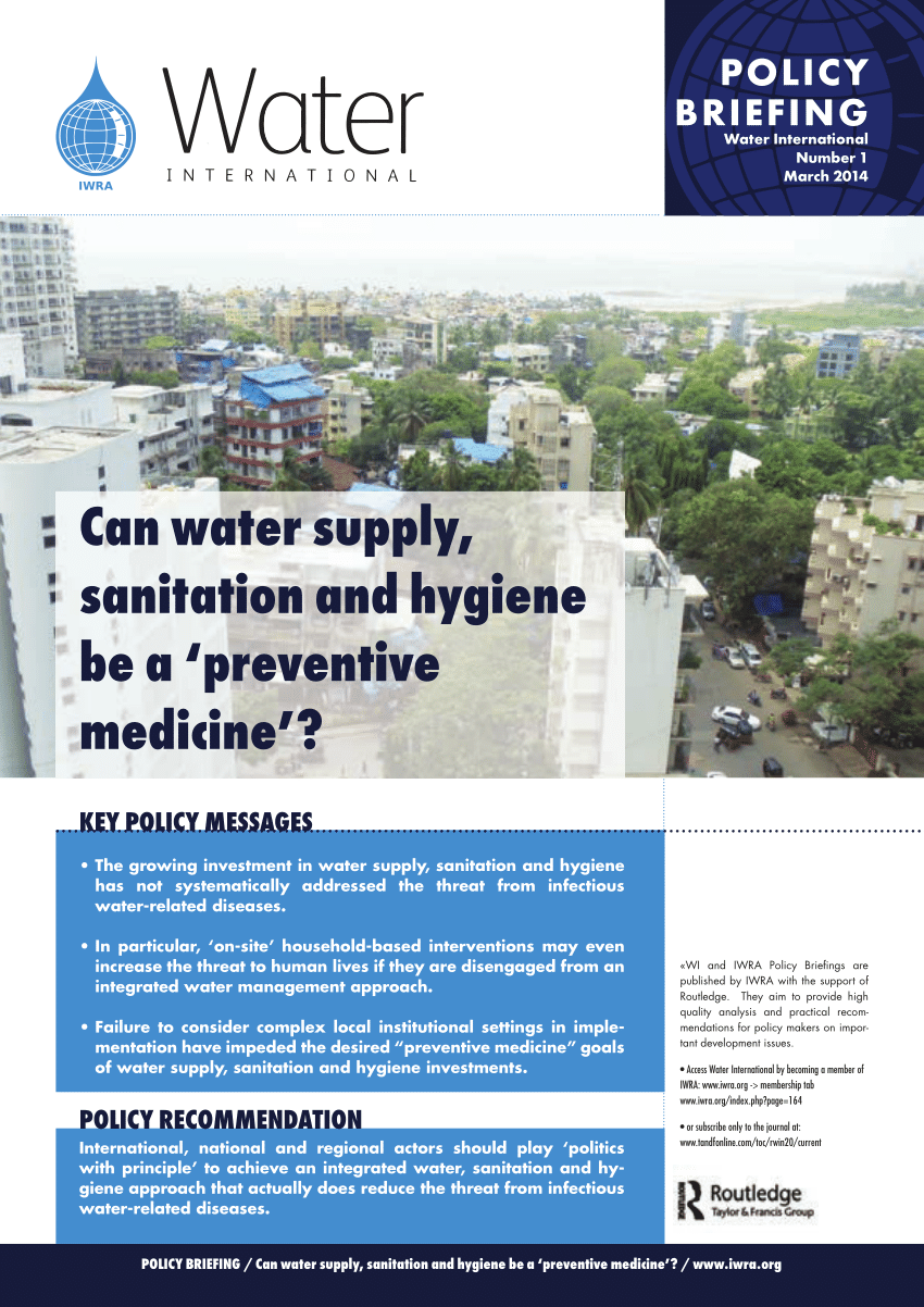 Pdf Webinar Can Water Supply Sanitation And Hygiene Be A Preventive Medicine