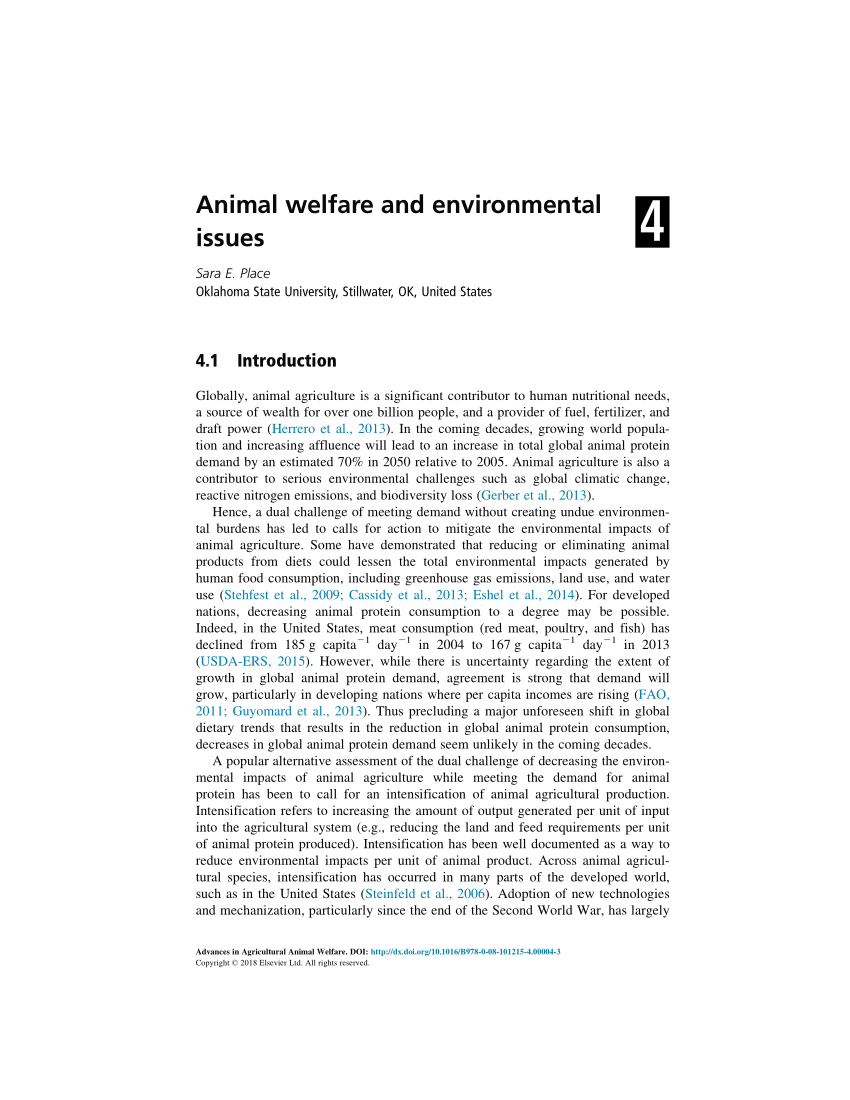 PDF) Animal welfare and environmental issues