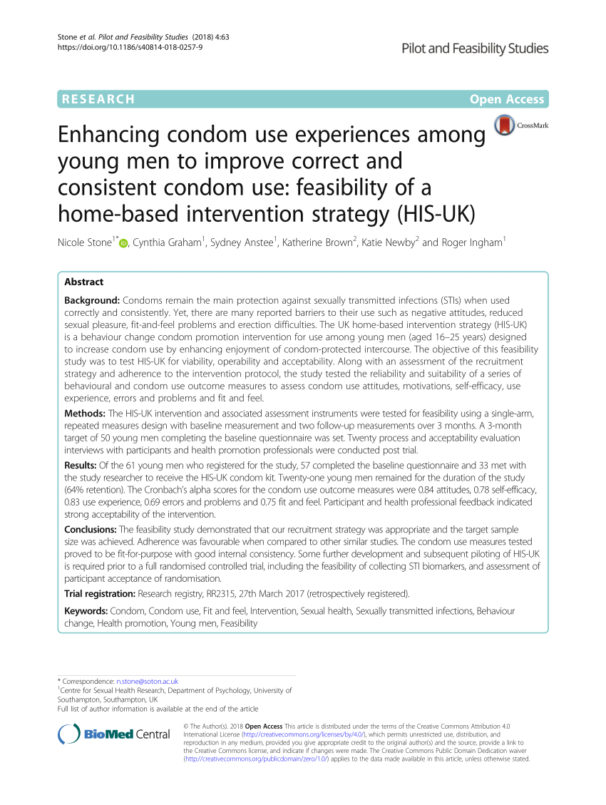 PDF Enhancing condom use experiences among young men to improve