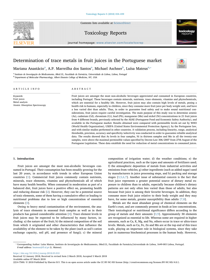 Toxic metals and essential elements contents in commercially available  fruit juices and other non-alcoholic beverages from the United States -  ScienceDirect