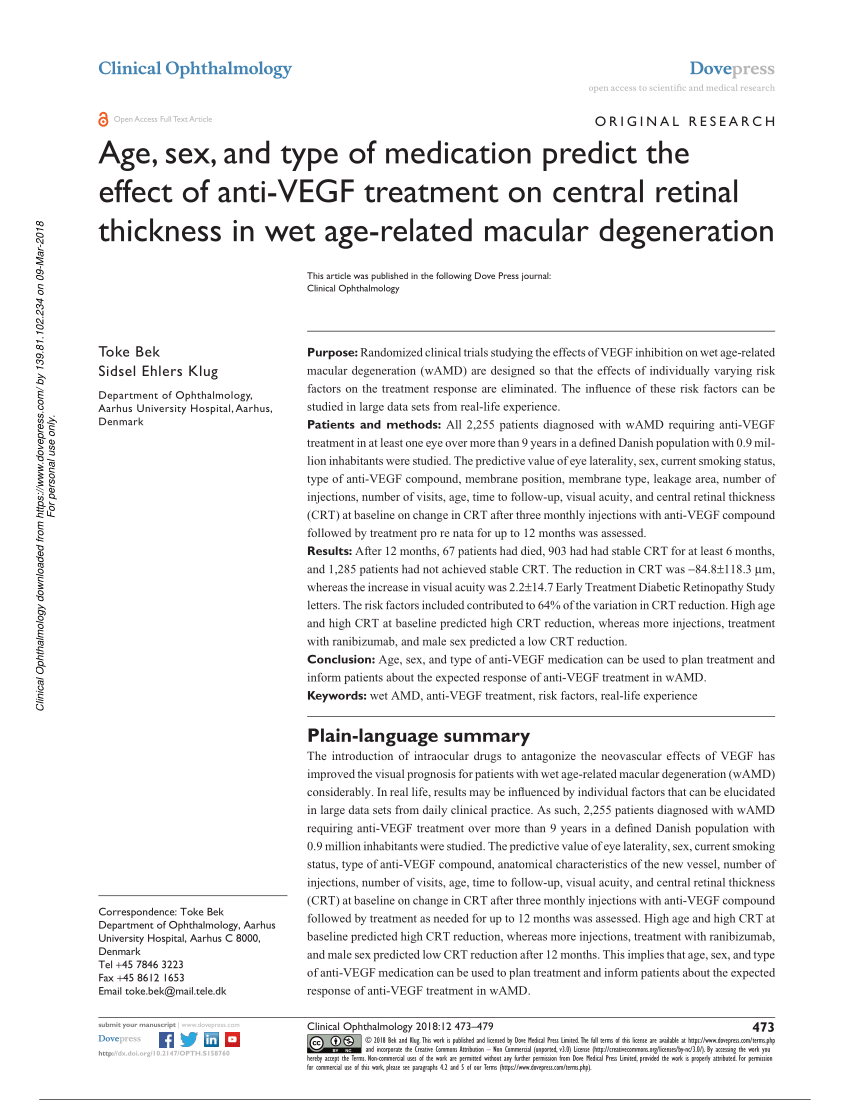 Pdf Age Sex And Type Of Medication Predict The Effect Of Anti Vegf Treatment On Central 5066