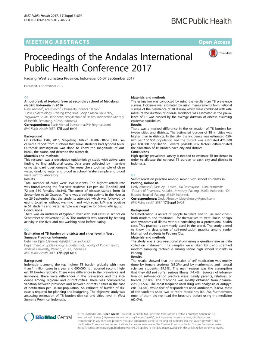 PDF) BMC Public Health Proceedings of the Andalas International Public Health Conference 2017